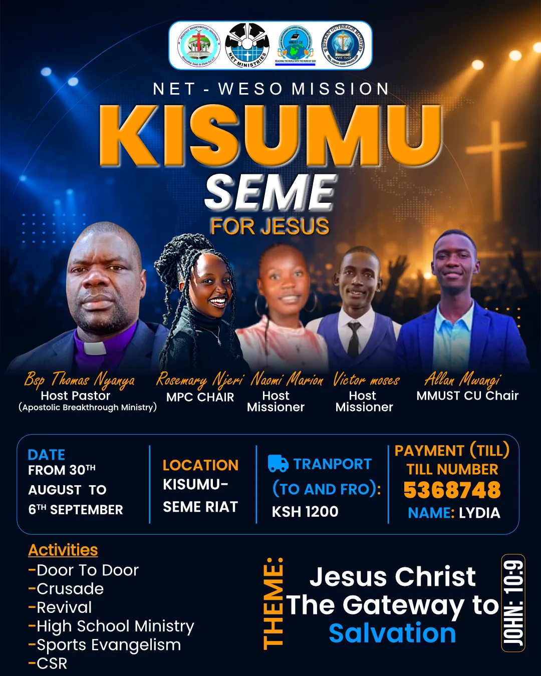 Kisumu Seme for Jesus mission poster
